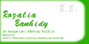 rozalia banhidy business card