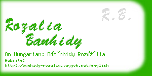 rozalia banhidy business card